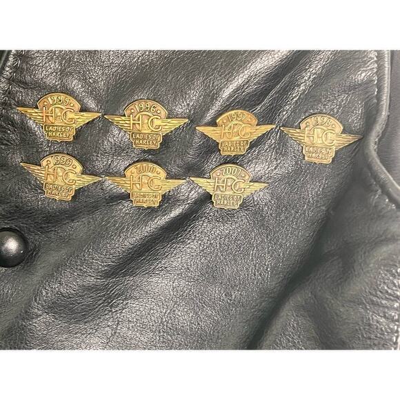 Harley Davidson HOG Harley Owners Group Patches & Pins Leather Vest Black Size S - Picture 8 of 10